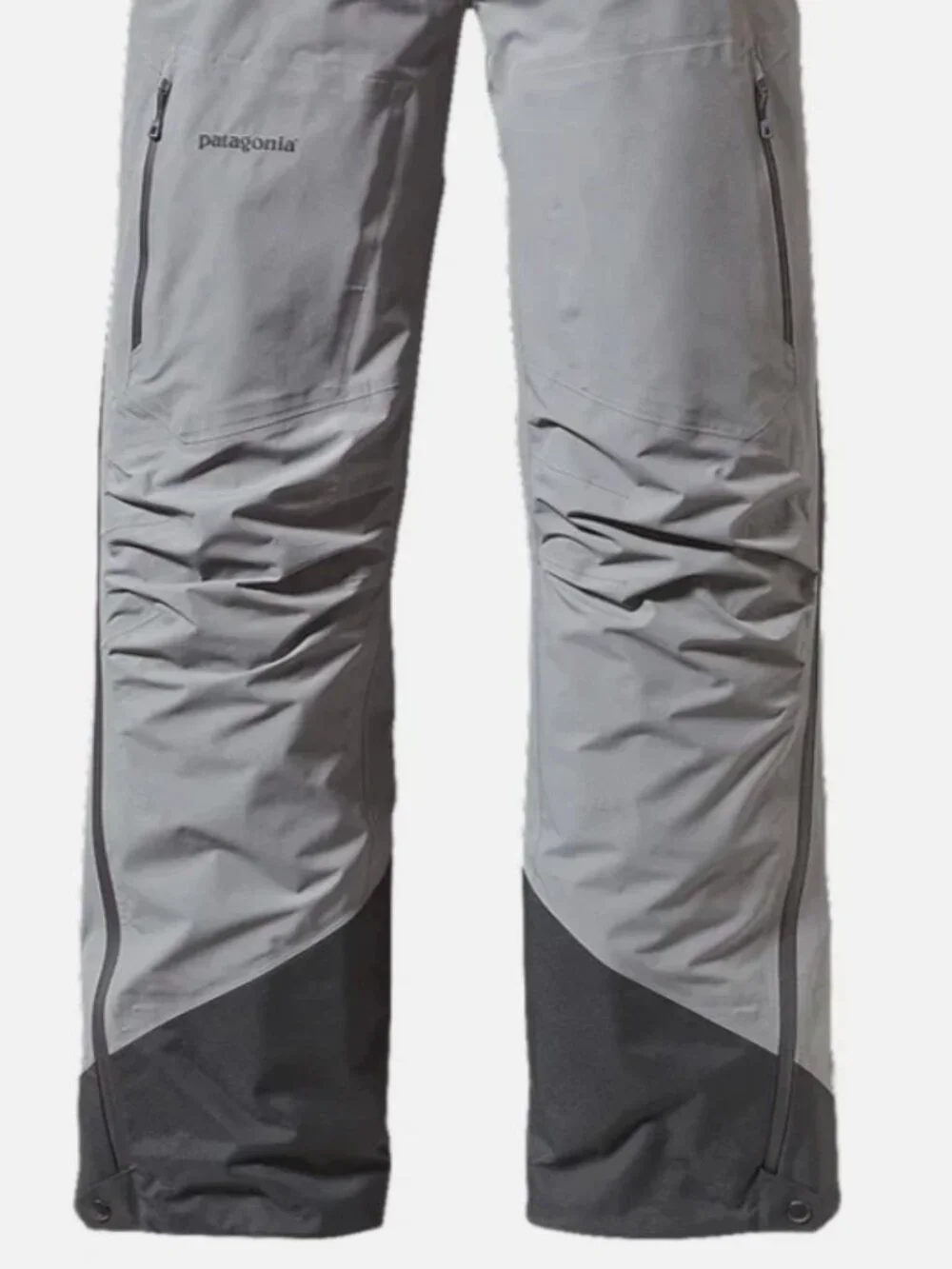 Patagonia Super Alpine Snow Bib Pants Men M Gore Tex Gray Waterproof Side-Zip